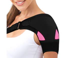 Shoulder Support Adjustable Strap Effective Lightweight Recovery Shoulder Brace for Gym-Rose Red