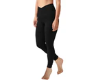 High Waist Yoga Pants Quick-drying Sportswear Solid Color Yoga Leggings for Running-Black