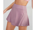 Sports Tennis Skirt Quick Drying High-Waisted Ultra-thin Anti Exposure Women Yoga Skorts for Exercise-Pink