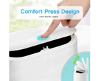 Mini Trash Can with Lid, Press-Type with Removable Inner Plastic Small Garbage Can Little Tiny Waste Basket Compact Covered Closable TrashcolorWhite