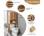 Costway 3-Tier Bamboo Over Toilet Storage Cabinet Bathroom Space Saver Organizer Towel Rack w/Adjustable Shelf