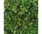 Nnedsz Slimline Artificial Green Wall Disc Art 100cm Mixed Green Fern (black)