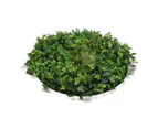 Nnedsz Slimline Artificial Green Wall Disc Art 80cm Mixed Green Fern & Ivy (white)