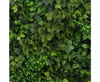 Nnedsz Slimline Artificial Green Wall Disc Art 80cm Mixed Green Fern & Ivy (white)