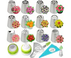 Russian Piping Tips Set, Cake Decorating Tips Baking Supplies for Cupcake Cookies Birthday Party
