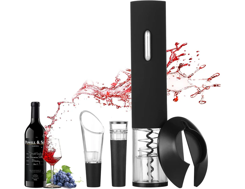 Electric Wine Opener, Automatic Electric Wine Bottle Corkscrew Opener with Foil Cutter, One-click Button Reusable Wine Bottle Openers for Kitchen Bar