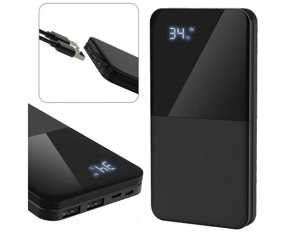 50000mAh Portable Power Bank Charger With LCD 2USB External Battery Pack