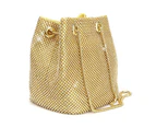 Women's Evening Bag- Full Rhinestones Bucket Bag Shining Crossbody Bag - Gold
