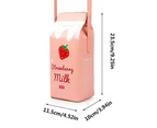 Fruits Banana Strawberry Milk Box Cross Body Purse Bag Women Phone - Pink