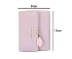 Wallet for Women PU Leather Leaf Pendant Card Holder Phone Checkbook - Pink