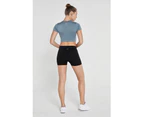 Jerf Womens Captiva Stone Seamless Crop Top with Short Sleeves