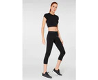 Jerf Womens Captiva Black Seamless Crop Top with Short Sleeves