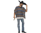 Authentic Looking Mexican Adult Poncho Size:One Size Fits Most