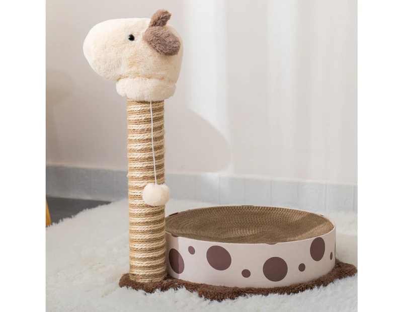 Furbulous Giraffe Cat Scratching Post with Cat Bed and Soft Head for Swiping  - Scratching Post and Bed