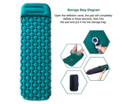 Youngshion Waterproof Inflatable Camping Mat Ultralight Air Sleeping Pad Mattress with Pillow and Carrying Bag for Trekking Backpacking and Traveling - Royal Blue