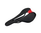 BALUGOE Bike Seat Shock Absorbing Breathable Bike Supplies Waterproof Surface Replacement Bicycle Saddle for Racing Black Red