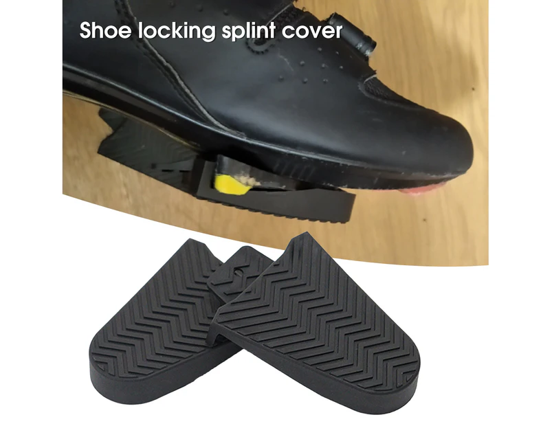 1 Pair Anti-slip Stripes Quick Release Rubber Pedal Cleat Covers Durable Bicycle Pedal Cleats Covers Bike Accessories  Black