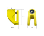 Mini Brake Lock High Hardness Solid Color Wear-resistant Anti-Theft Alloy Steel Anti-Scratch Motorcycle Disc Lock for Electric Bike Yellow