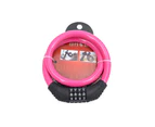 Mountain Bike Bicycle Steel Cable 4-Digit Number Security Coded Combination Lock Pink