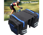 Multifunctional Bike Rear Seat Bag Bicycle Trunk Shoulder Handbag Pannier Pouch Blue