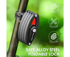 Bike Lock Foldable Password Rust-Proof Anti Theft MTB Road Bicycle Electric Lock for Outdoor Black
