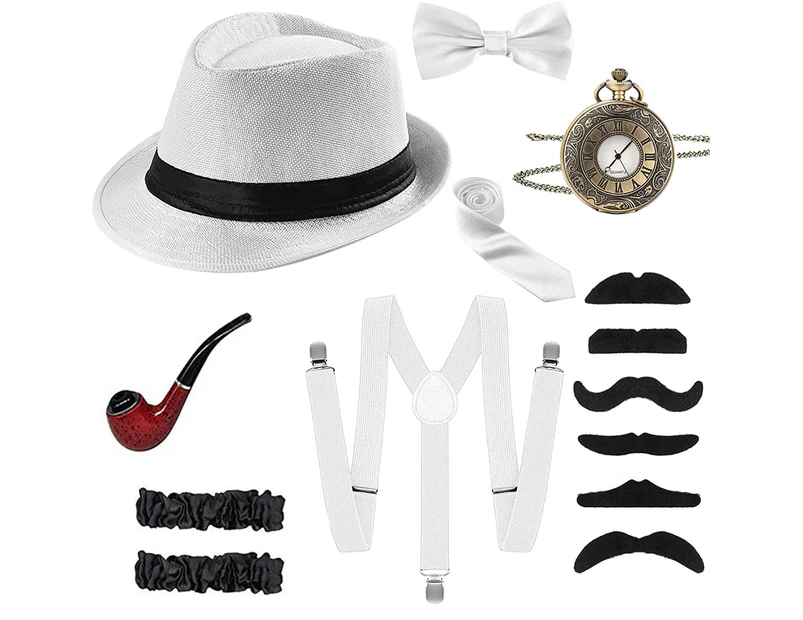 Funny Party Hats Top Hat - Victorian Hat for Men - Felt Tuxedo Costume -  White .au