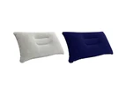 Portable Outdoor Non-Leakage Flocking Inflation Pillow Travel Camping Cushion Light Gray