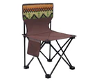 Portable Folding Chair Outdoor Stool for Camping Fishing Travel with Side Pocket Ethnic*