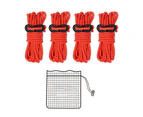 4Pcs/Set 3.5m High Density Strong Toughness Canopy Connecting Rope with Fixing Buckle Camping Tent Reflective Rope for Hiking  Red