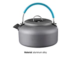 0.8L/1.4L Camping Kettle Heat Resistant Large Capacity Lightweight Outdoor Water Kettle Teapot Coffee Pot Tableware for Picnic  Blue