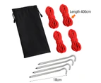 13Pcs/Set High Density Strong Toughness Tent Nails Ropes Set Easy Installation Outdoor Camping Tent Stakes Pegs Reflective Ropes for Hiking  Red