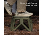Solid Structure High Bearing Handle Folding Stool Portable Plastic Camping Step Stool Outdoor Supplies Army Green