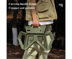 Solid Structure High Bearing Handle Folding Stool Portable Plastic Camping Step Stool Outdoor Supplies Army Green