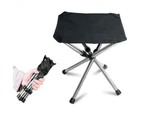 Folding Stool 4-legged with Storage Bag Mini Durable Stainless Steel Fishing Chair for Outdoor