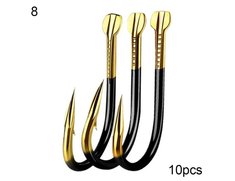 10Pcs Iron Barbed Outdoor Fishing Hooks Bait Holder Fish Tackle Accessories  8#