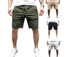 Fashion Solid Color Summer Sports Casual Fitness Running Men\'s Shorts Sweatpants White
