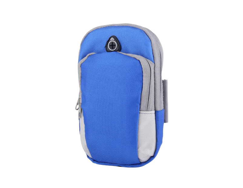 Outdoor Sports Zipper Gym Running Fitness Armband Bag Pouch for 4-6inch Phone Blue