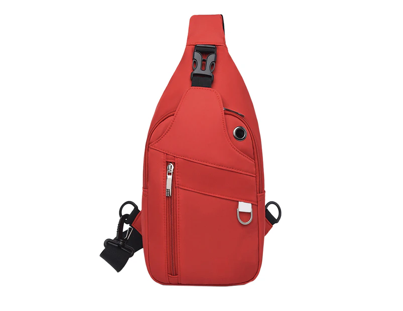 Crossbody Backpack Adjustable Buckle Design Anti-greasy Super Light One Strap Shoulder Backpack for Travel Red