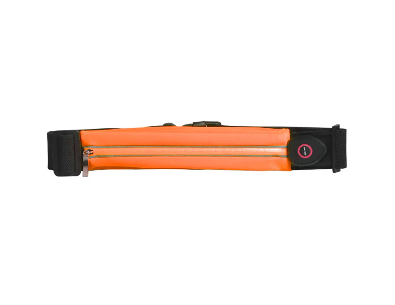 LED Running Belt High Visibility 3 Lighting Modes Multipurpose USB Rechargeable Flashing Safety LED Light Belt for Running Walking Cycling Orange