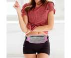 Waterproof Waist Bag Close-fitting Sports Pocket Fanny Pack for Outdoor Rose Red