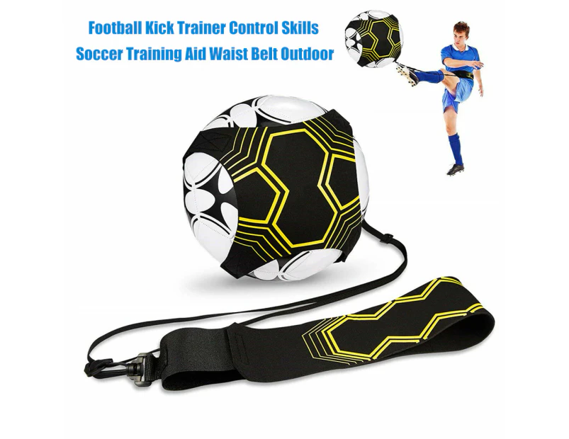 Adjustable Football Kick Trainer Soccer Kicker Training Aid Equipment Waist Belt