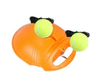 Single Tennis Rebound Trainer Self-study Training Practice Base with 2 Ball Orange