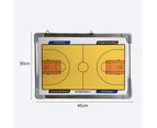 1 Set Aluminum Alloy Coaching Board Wear Resistant Suspensible Erasable Magnetic Training Clipboard for Basketball White Yellow