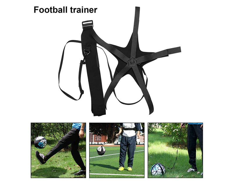 Ball Juggle Bag Adjustable Wear-resistant Nylon Football Kick Practice Training Aid for Children Black