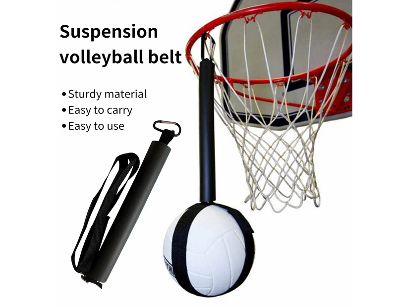 Spike Trainer Elastic Cord Wear Resistant Sport Goods Hanging Volleyball Spike Trainer for Athletes  Black