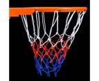 2Pcs Basketball Net Professional Durable Standard Wear-resistant Rainproof Sunscreen Nylon Red White Blue Tri-Color Basketball Hoop Net for Playgrounds G