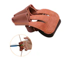 Archery Finger Glove Adjustable 3 Finger Cowhide Brown Archery Finger Guard for Shooting Brown
