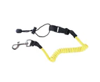 Kayak Canoe Inflatable Boat Paddle Elastic Coiled Leash Cord Oar Rope Tether Yellow