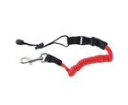 Kayak Canoe Inflatable Boat Paddle Elastic Coiled Leash Cord Oar Rope Tether Red