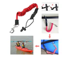 Kayak Canoe Inflatable Boat Paddle Elastic Coiled Leash Cord Oar Rope Tether Orange